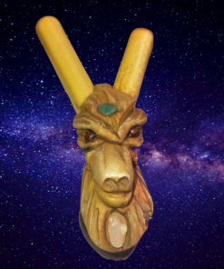 Kuripe_Bambu_Totem_LUPO_Amuleto_con_pietre_potenti